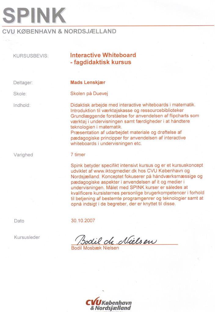 Interactive Whiteboard Kursus